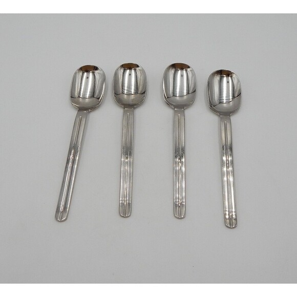Retroneu INFINITE Stainless Dinner Soup Spoons 18/8 Korea Glossy Flatware S/4 (B - Picture 2 of 10